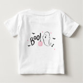 ピンク幽霊ハロウィーン誕生日パーティー ベビーTシャツ (裏面)