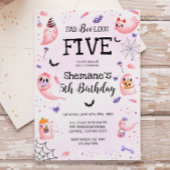 ピンク幽霊ハロウィーン誕生日招待状 招待状