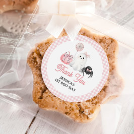 ピンク幽霊ハロウィーン1st誕生日パーティー ラウンドシール