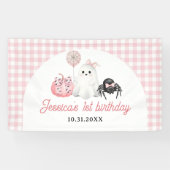 ピンク幽霊ハロウィーン1st誕生日パーティー 横断幕 (横)