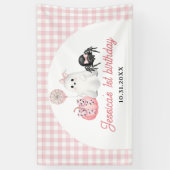 ピンク幽霊ハロウィーン1st誕生日パーティー 横断幕 (縦)