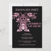 ピンク幽霊ハローウィンパーティ招待状 招待状 (裏面)