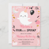 ピンク幽霊フォーエバー不気味誕生日 招待状 (正面)