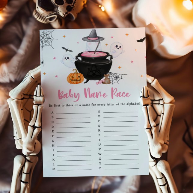 ピンク幽霊ベビーは醸造ベビー名レースゲーム (Baby is Brewing Baby Shower Baby Name Race Game)