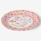 ピンク幽霊リトルブターニング2歳の誕生日 ペーパープレート (アングル)