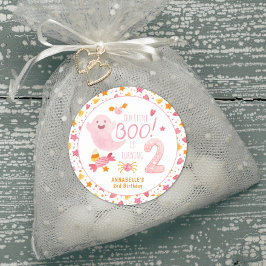 ピンク幽霊リトルブターニング2歳の誕生日 ラウンドシール