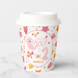 ピンク幽霊リトルブターニング2歳の誕生日 紙コップ