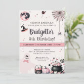 ピンク幽霊リトルブハロウィーン誕生日パーティー 招待状 (スタンド正面)