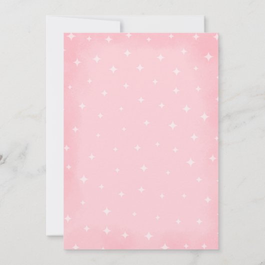 ピンク幽霊リトルブバースデーパーティハロウィーン 招待状 (裏面)