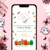 ピンク幽霊衣装パーティー誕生日 招待状