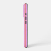 ピンク幾何学ストライプ iPhoneケース (左側面)