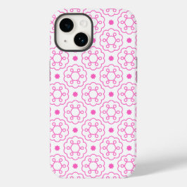 「ピンク幾何学フラワー」モダンパターンスマホケース Case-Mate iPhone 14ケース