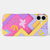 ピンク幾何学模様トレンディーミッドセンチュリーモダン Case-Mate iPhoneケース (裏面 (横))
