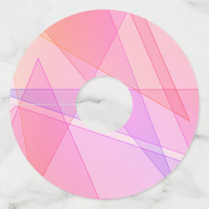 ピンク幾何学的 ワイングラスタグ