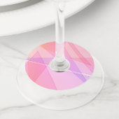 ピンク幾何学的 ワイングラスタグ (クローズアップ)
