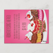 ピンク広告カップケーキにブロンド・ベーカーのカード ポストカード (裏面)