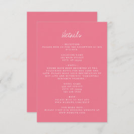 ピンク座標結婚の詳細 エンクロージャーカード