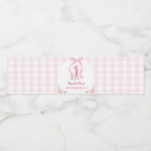 ピンク弓コケット誕生日ウォーターボトルラベル ペットボトルラベル (シングルラベル)