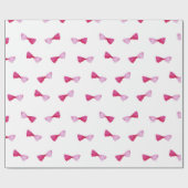 ピンク弓ベビーガールウォーター色ベビーシャワー ラッピングペーパー (フラット)