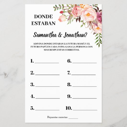 ピンク彼らはバイリンガルのゲームカードをシャワーはどこにいた チラシ (裏面)