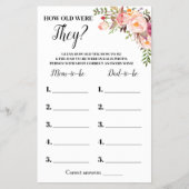 ピンク彼らは赤ちゃんシャワーのゲームカード チラシ (正面)