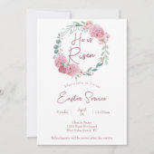 ピンク彼エレガントは教会のイースターサービスを復活している 招待状 (正面)