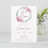 ピンク彼エレガントは教会のイースターサービスを復活している 招待状 (スタンド正面)