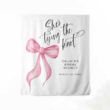 ピンク彼女が結ぶ結び目のブライダルシャワー背景