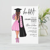 ピンク彼女はそれを卒業パーティー招待状した 招待状 (スタンド正面)