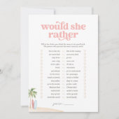 ピンク彼女はむしろベビービーチシャワーゲーム 招待状 (正面)