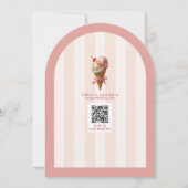 ピンク彼女はスクープされたブライダルシャワー 招待状 (裏面)