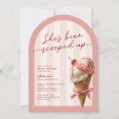 ピンク彼女はスクープされたブライダルシャワー 招待状 (正面)