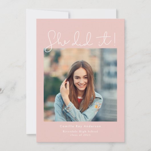 ピンク彼女は卒業写真の発表をした 招待状 (正面)