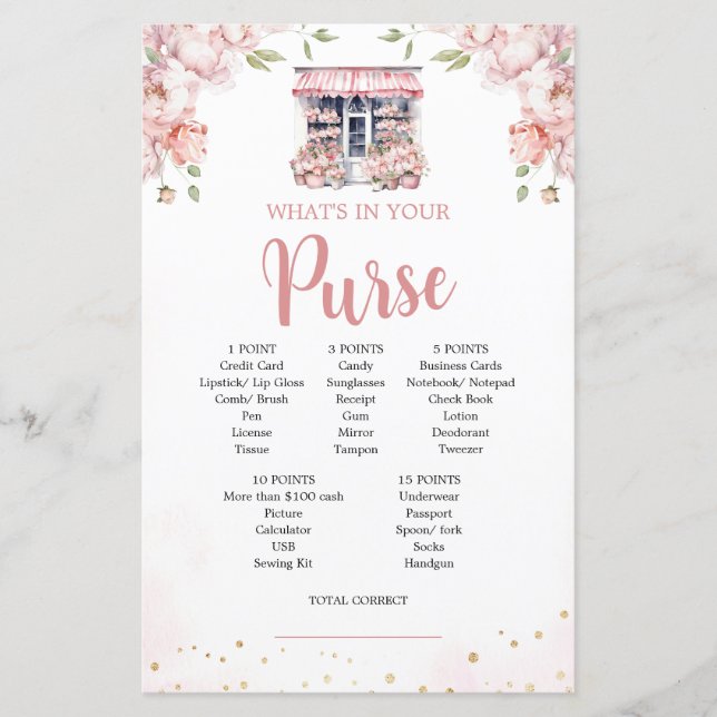 ピンク彼女は市場から外れているブライダルシャワー財布ゲーム (正面)