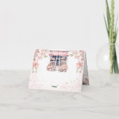 ピンク彼女は市場から外れているブライダルシャワー サンキューカード (裏面)