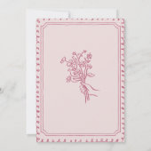 ピンク彼女は市場から外れているブライダルシャワー 招待状 (裏面)