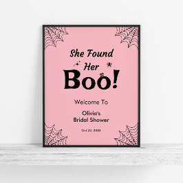 ピンク彼女は彼女のブーハロウィーンブライダルシャワーを見つけた ポスター