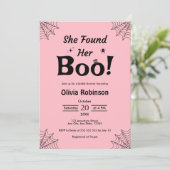 ピンク彼女は彼女のブーハロウィーンブライダルシャワーを見つけた 招待状 (スタンド正面)