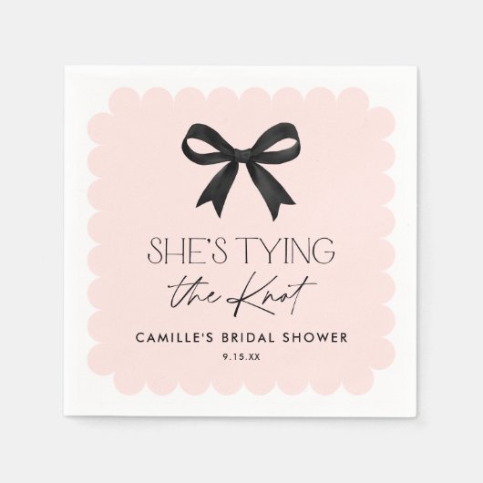 ピンク彼女は知り合いのブライダルシャワー スタンダードカクテルナプキン (正面)