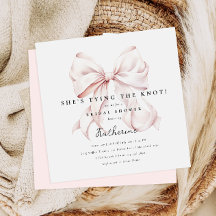 ピンク彼女は結び目の弓ブライダルシャワー