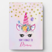 ピンク忘れのユニコーンと紙吹雪を夢に見ない フォトプラーク (正面)