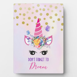 ピンク忘れのユニコーンと紙吹雪を夢に見ない フォトプラーク