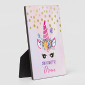ピンク忘れのユニコーンと紙吹雪を夢に見ない フォトプラーク (側面)