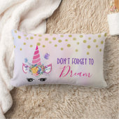 ピンク忘れのユニコーンと紙吹雪を夢に見ない ランバークッション (ブランケット)