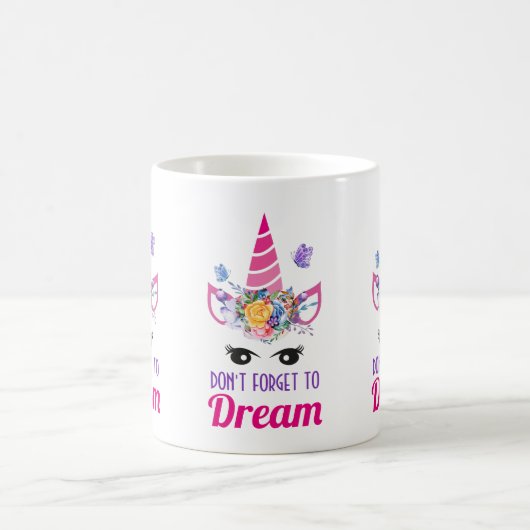 ピンク忘れのユニコーンを夢見るな コーヒーマグカップ (中央)
