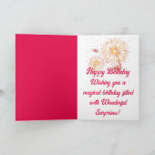 ピンク応援ハッピーバースデーグリーティングカード カード (内部)