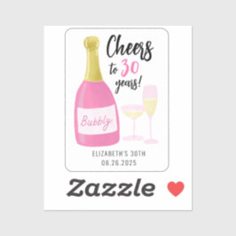 ピンク応援30年バブリー30歳の誕生日パーティー シール