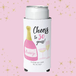 ピンク応援30年バブリー30歳の誕生日パーティー スリム缶クーラー