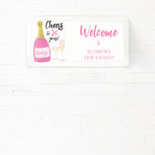 ピンク応援30年バブリー30歳の誕生日パーティー 横断幕 (インサイチュ)