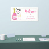 ピンク応援30年バブリー30歳の誕生日パーティー 横断幕 (トレードショー)